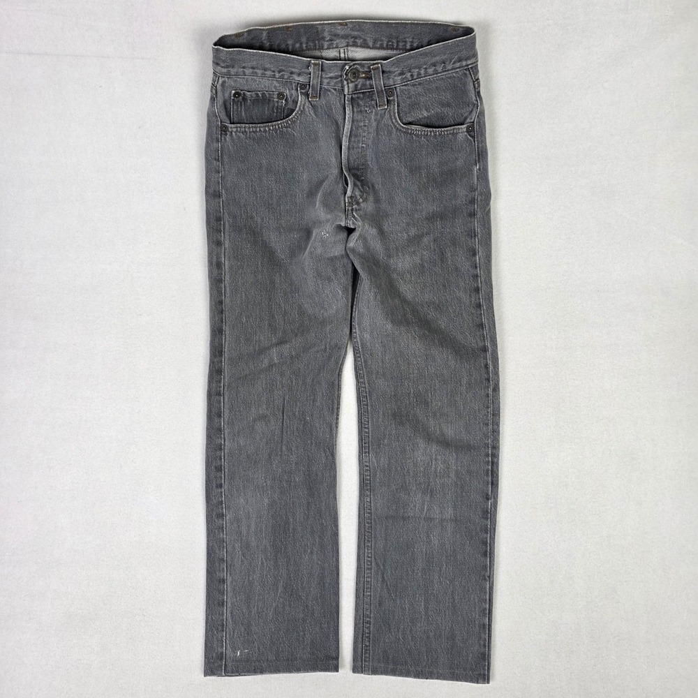 Vintage 80s Levis 501-0653 Jeans Mens 29x34 Fits 28x27 Gray Denim Skater Grunge